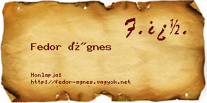 Fedor Ágnes névjegykártya