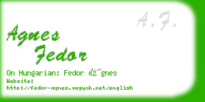 agnes fedor business card